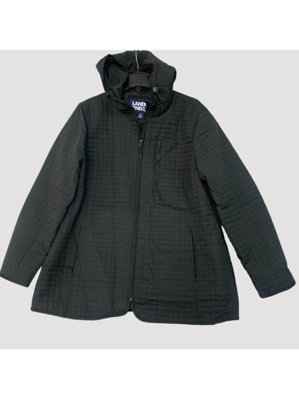 NWOT Lands' End  Women's XL Black Quilted Hooded Jacket - Picture 4 of 13